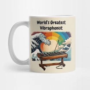 World's Greatest Vibraphonist Playing Vibraphone Vintage Retro The Great Wave Mug